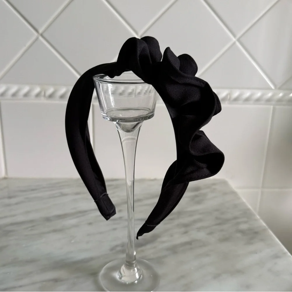 Anthropologie Black Ruffle Headband